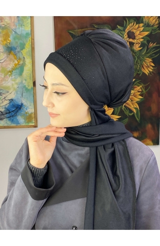 Schwarz Praktischer Turban 3TBN27OCK-01