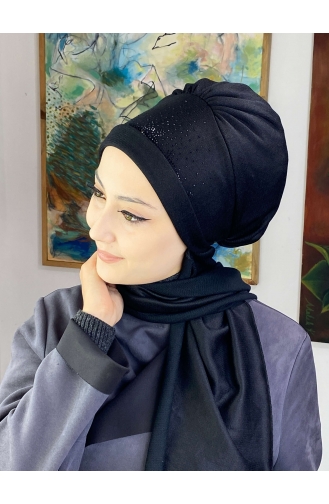 Black Ready to wear Turban 3TBN27OCK-01