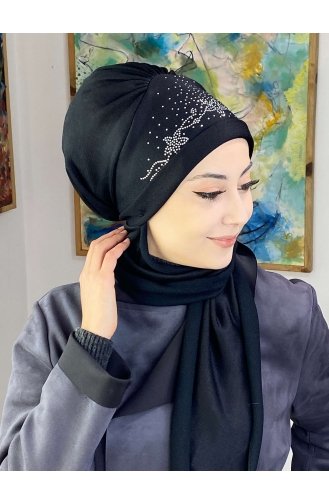 Black Ready to Wear Turban 3TBN27OCK-02