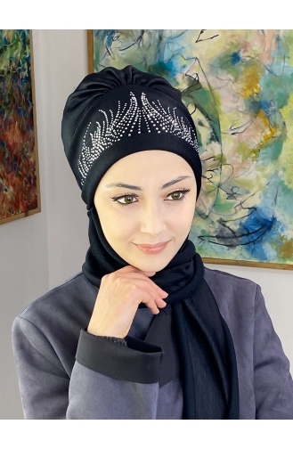 Black Ready to Wear Turban 5TBN27OCK-01