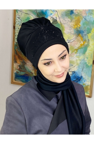 Schwarz Praktischer Turban 7TBN27OCK-02