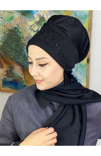 Black Ready to wear Turban 7TBN27OCK-02