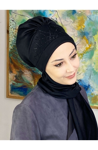 Black Ready to wear Turban 04YPKHŞL26OCK-02