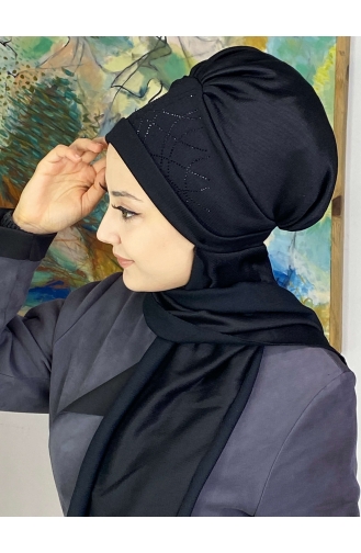 Black Ready to wear Turban 04YPKHŞL26OCK-02