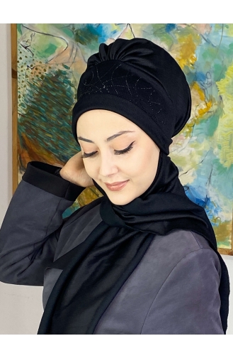 Black Ready to wear Turban 04YPKHŞL26OCK-02