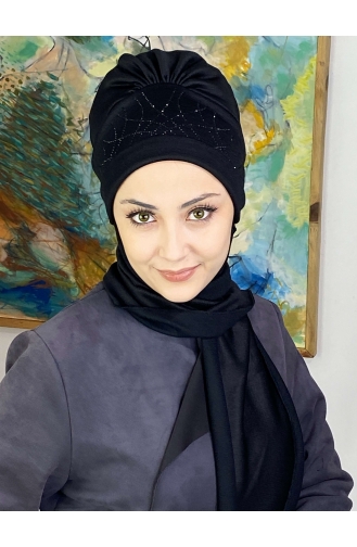 Black Ready to wear Turban 04YPKHŞL26OCK-02