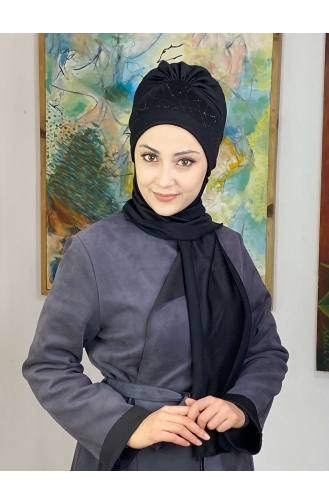 Black Ready to wear Turban 04YPKHŞL26OCK-02