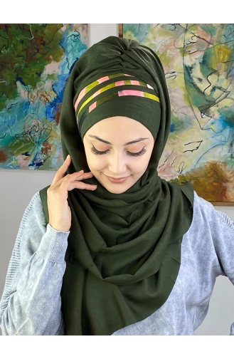 Dark Khaki Ready to wear Turban 1126OCKDRP-01