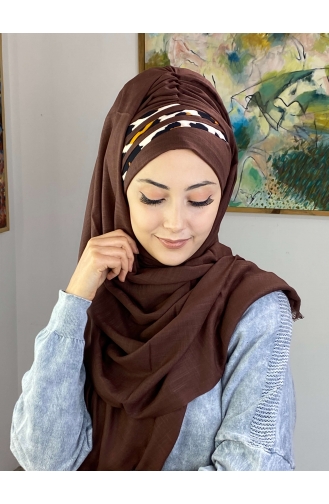 Dark Brown Ready to Wear Turban 1226OCKDRP-02