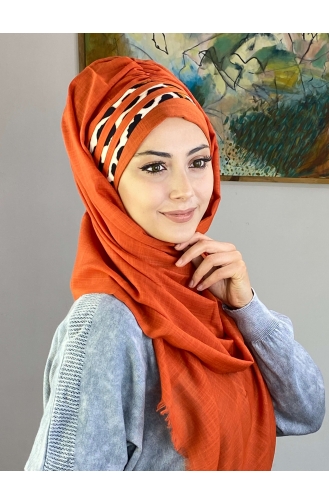 Orange Ready to Wear Turban 1226OCKDRP-03