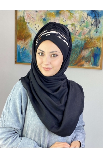 Black Ready to Wear Turban 1226OCKDRP-04