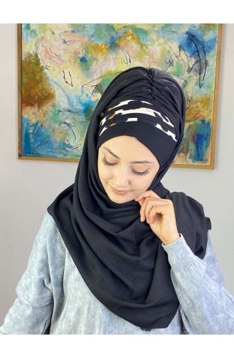 Black Ready to Wear Turban 1226OCKDRP-04