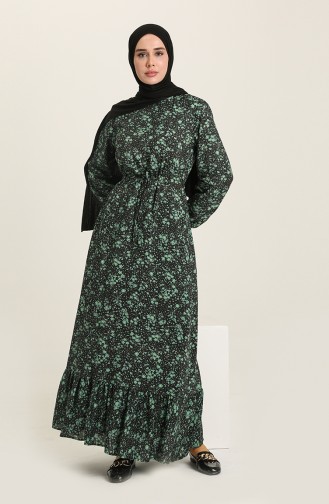 Green Hijab Dress 3110A-01
