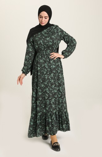 فستان أخضر حشيشي 3111A-01