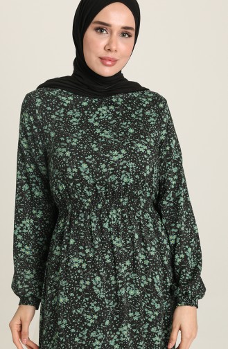 Grün Hijab Kleider 3111A-01