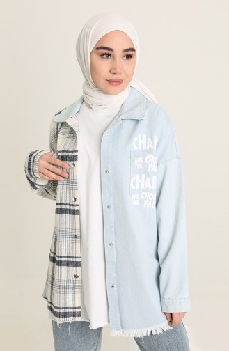 Denim Blue Blouse 5019.Açık Kot