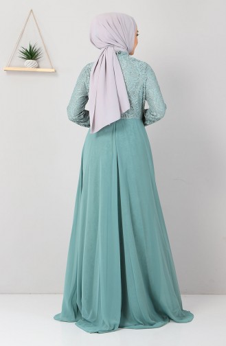 Mint Green Hijab Evening Dress 8855.Mint