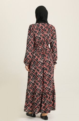 Claret Red Hijab Dress 2268-01