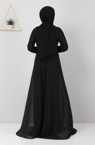 Black Hijab Evening Dress 8855.Siyah