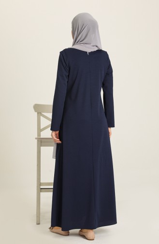 Navy Blue Hijab Dress 2033-02