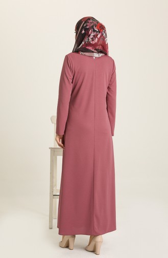 Beige-Rose Hijab Kleider 2033-03