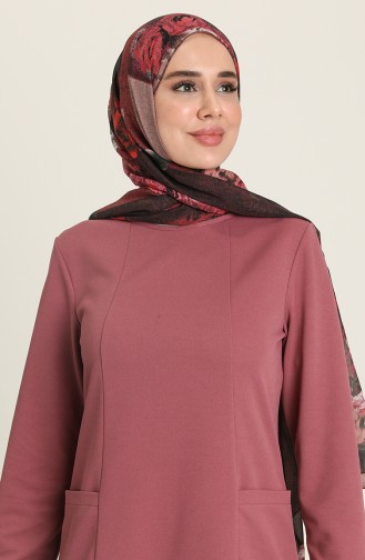 Beige-Rose Hijab Kleider 2033-03