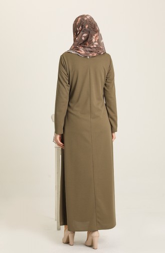 Khaki Hijab Dress 2033-06