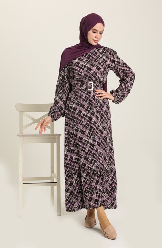 Purple Hijab Dress 2268-04