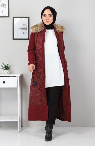 Düğmeli Kaşe 2358 Bordo