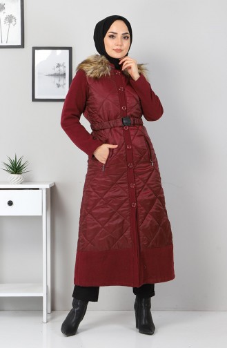 Düğmeli Kaşe 2358 Bordo