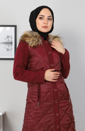 Düğmeli Kaşe 2358 Bordo