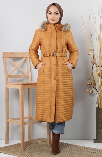 Ray Desenli Kapitone Mont 8168 1 Hardal