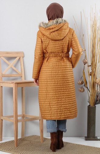 Ray Desenli Kapitone Mont 8168 1 Hardal