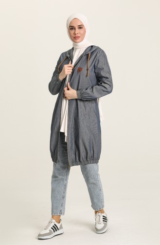 Dunkel-Jeansblau Cape 10288.Koyu Kot