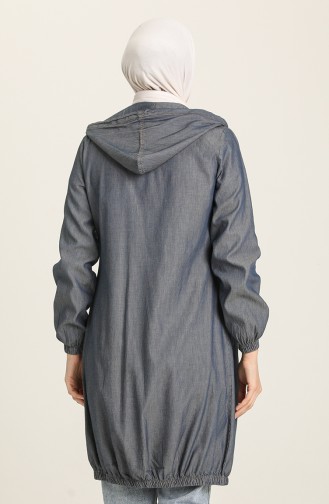 Dunkel-Jeansblau Cape 10288.Koyu Kot