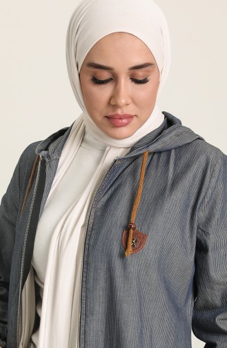 Dunkel-Jeansblau Cape 10288.Koyu Kot