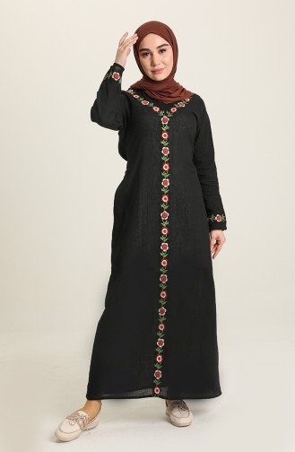 Schwarz Hijab Kleider 7000-02