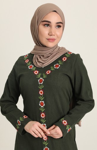 Dark Green İslamitische Jurk 7000-03