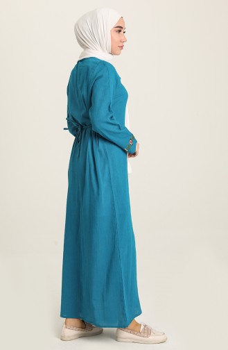 Petrol Hijab Dress 7000-04