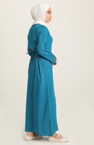 Robe Hijab Pétrole 7000-04