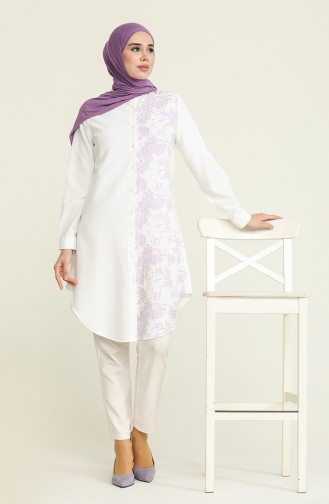 Viscose Printed Tunic 2557-02 Lilac 2557-02