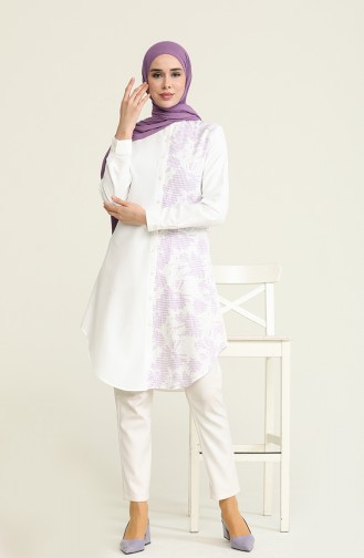 Viscose Printed Tunic 2557-02 Lilac 2557-02