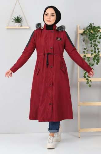 Claret Red Winter Coat 10384.Bordo