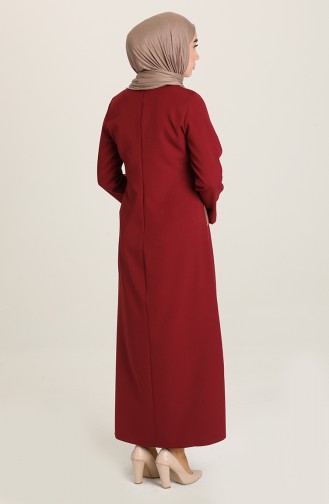 Claret Red Hijab Dress 12188