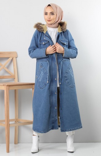 Gefallte Jeans Cape 9493-01 Jeans Blau 9493-01