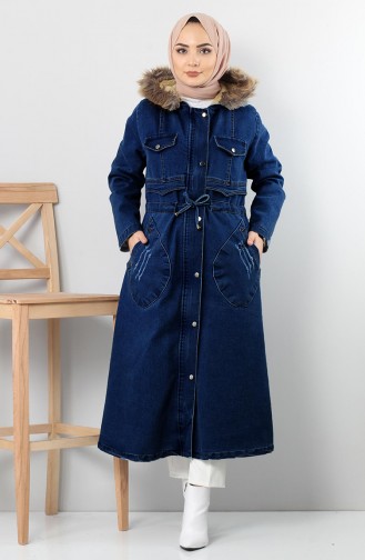 Gefallte Jeans Cape 9493-02 Dunkelblau 9493-02