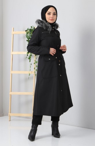 Fermuar Detaylı Mont 10348 Siyah