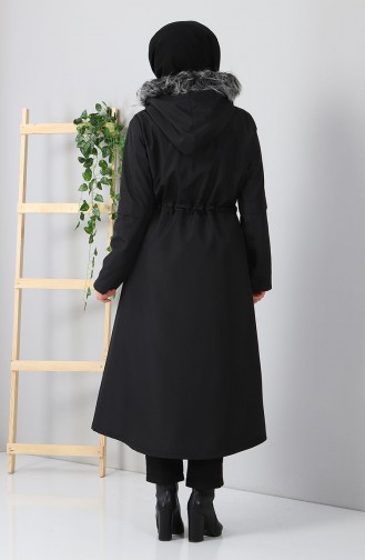Fermuar Detaylı Mont 10348 Siyah