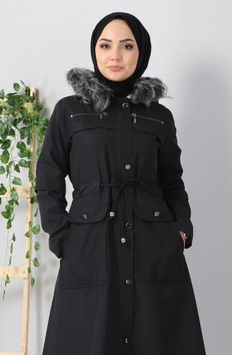 Fermuar Detaylı Mont 10348 Siyah