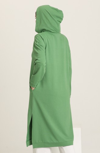 Kapüşonlu Spor Tunik 3007-16 Fıstık Yeşili